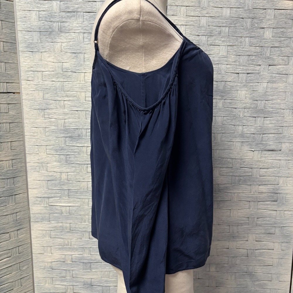 Lilly Pulitzer Navy Cold Shoulder Silk Long Sleeve Blouse Top XS - Picture 3 of 8